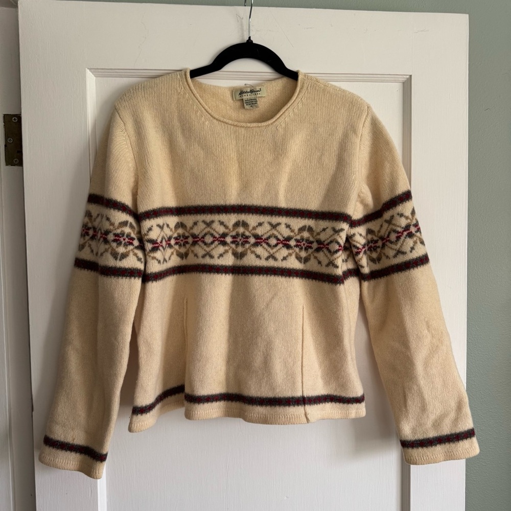 Eddie Bauer Lambs Wool Sweater XL/Large - Picture 4 of 13